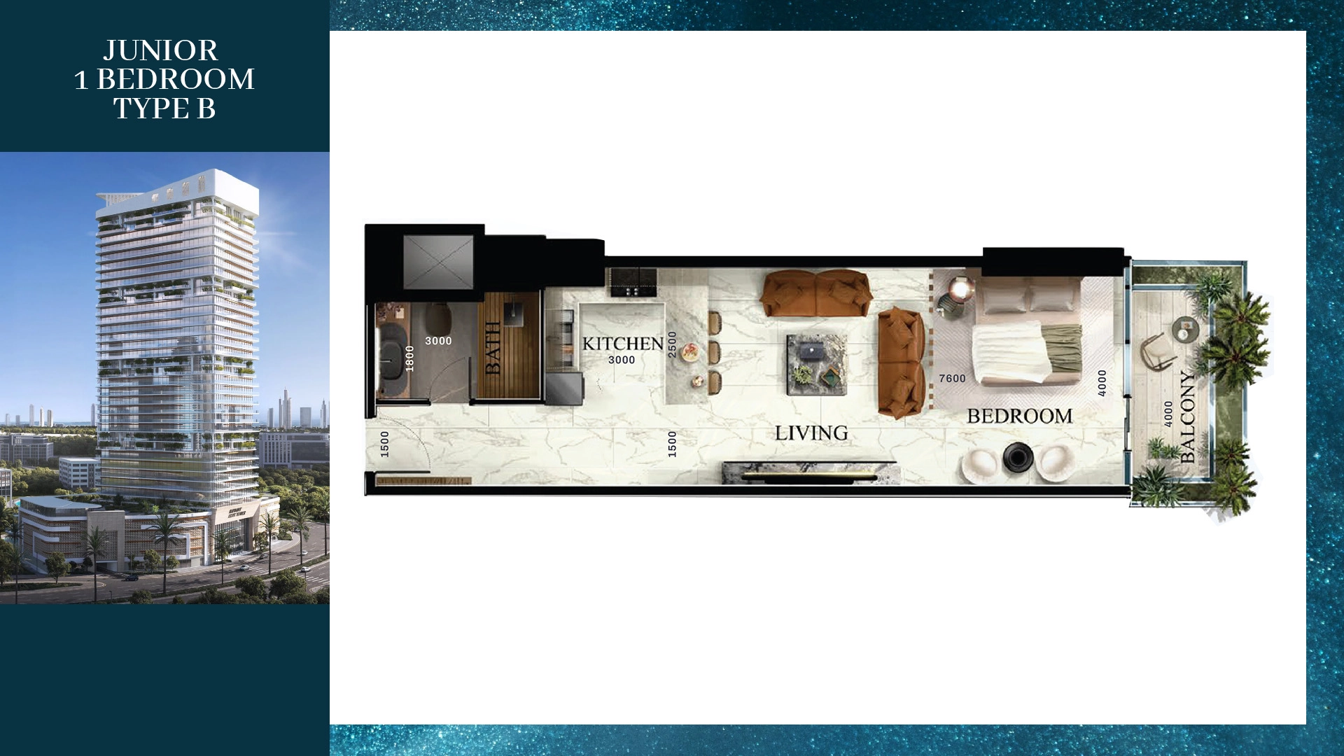 1 Bedroom Plan 2