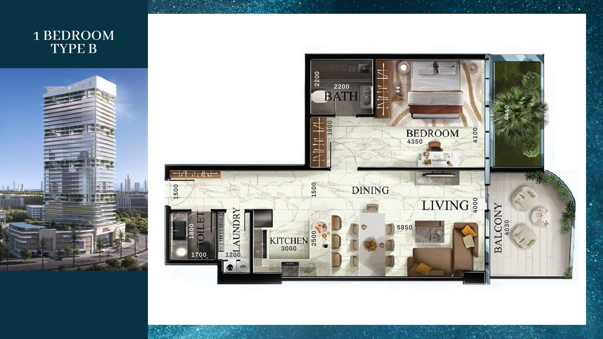 1 Bedroom Plan 4