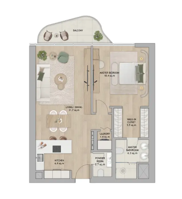 1 BR - Type A