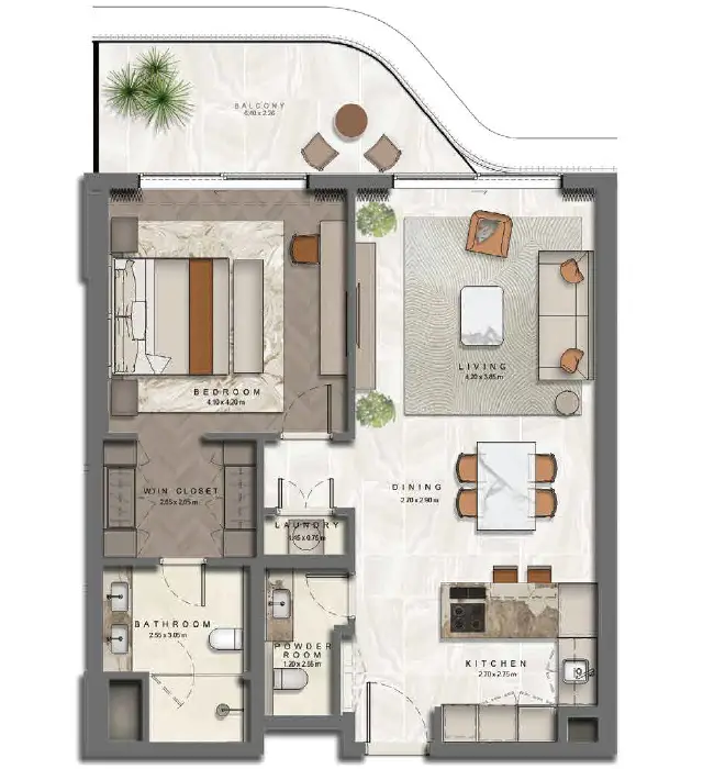 1 BR - Type A