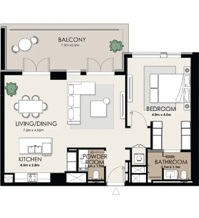 1 BR - Type A