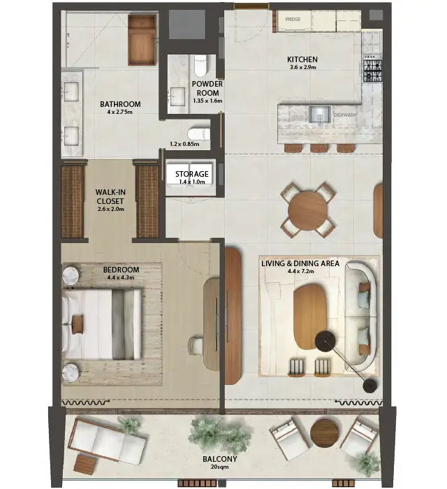 1 BR - Type A