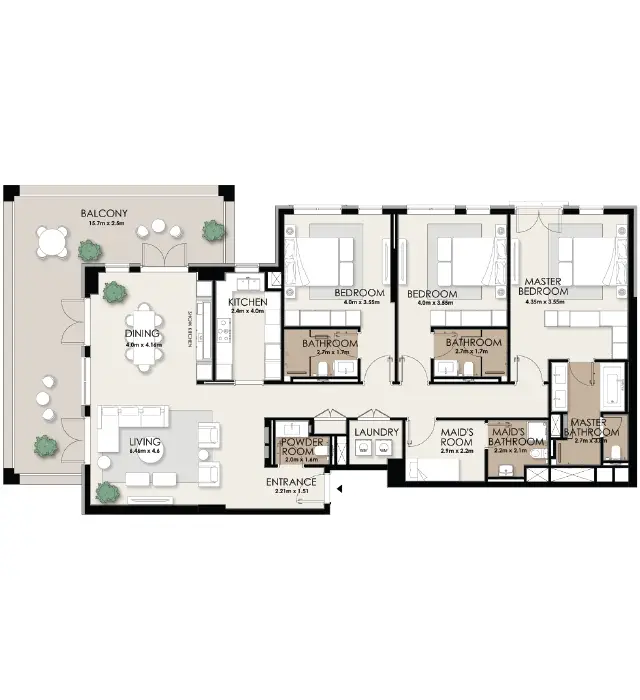 3 BR - Type A