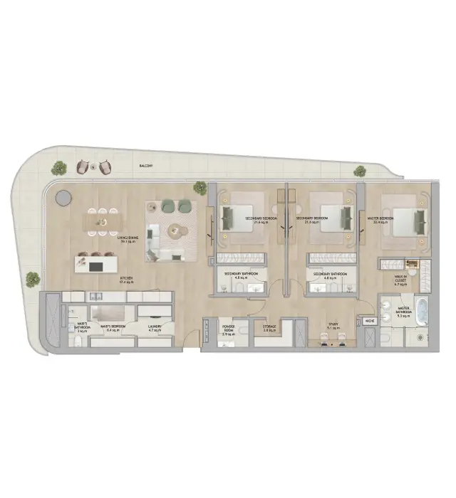 3 BR - Type A